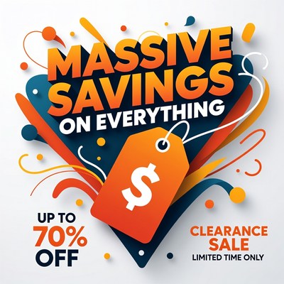 Massive Savings Up to 70% Off Clearance