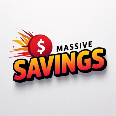 Massive Savings Dollar Sign Graphic