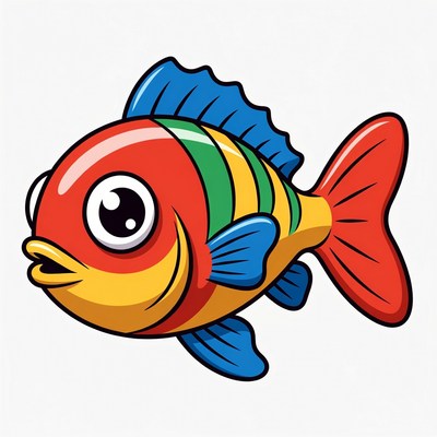 Cute Cartoon Colorful Fish
