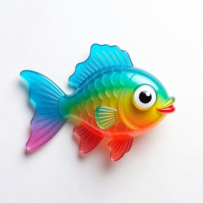 Colorful cartoon fish on white background