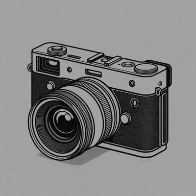 Vintage Rangefinder Camera Illustration