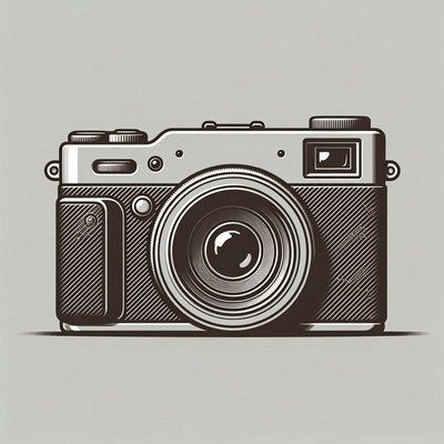 Line Art Vintage Camera