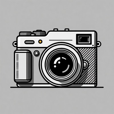 Line Art Vintage Camera