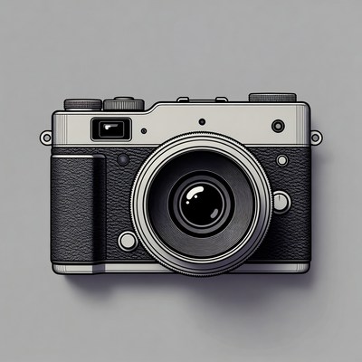 Vintage Rangefinder Camera Illustration