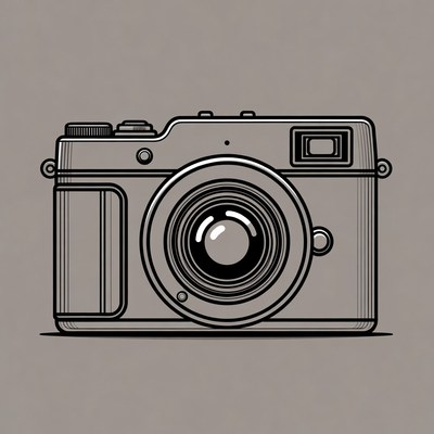 Line Art Vintage Camera