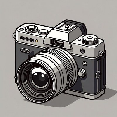 Vintage SLR Camera Illustration