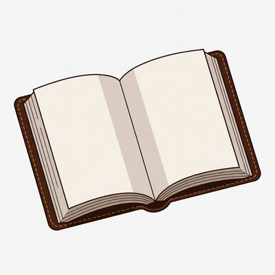 Open Leather Notebook Illustration