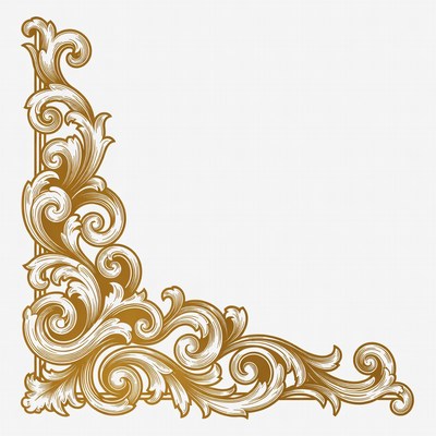 Gold Ornate Corner Border Illustration