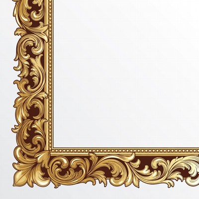 Ornate Gold Picture Frame Border