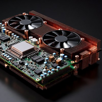 Dual GPU Graphics Card Closeup