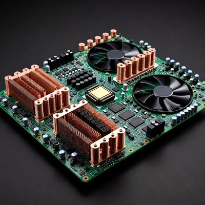 High-End GPU Motherboard with Copper Heatsinks