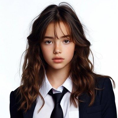 Teen girl in school uniform