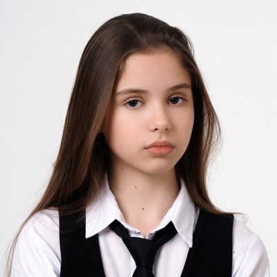 Girl in school uniform portrait