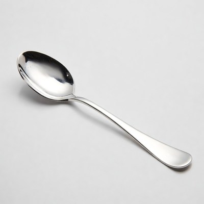 Shiny silver spoon isolated