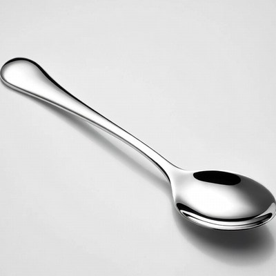 Shiny silver baby spoon