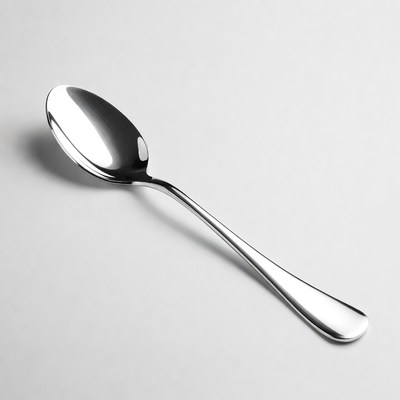 Shiny silver spoon isolated