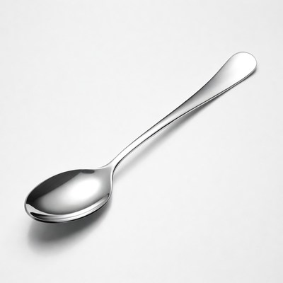 Shiny silver spoon isolated