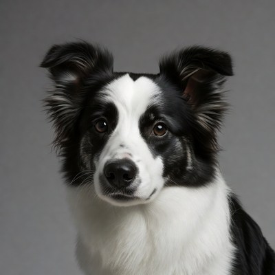 Black and white Border Collie dog
