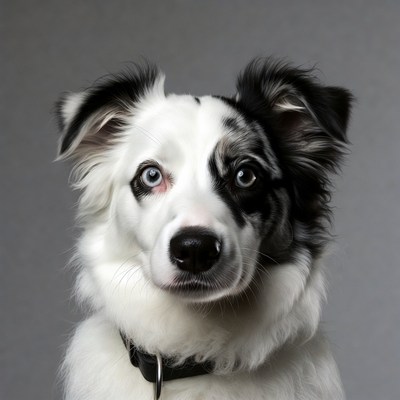 Black and White Border Collie Portrait