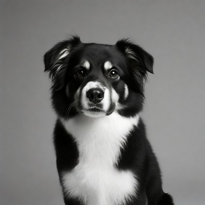 Black and white Border Collie puppy