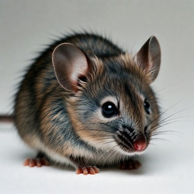 Cute mouse on white background