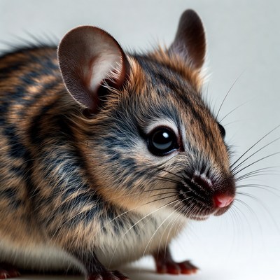Striped mouse close-up