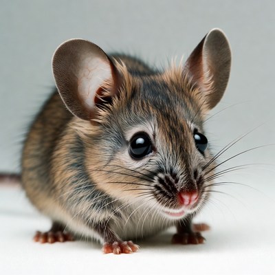 Cute brown mouse with big eyes
