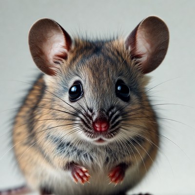 Cute brown mouse close-up