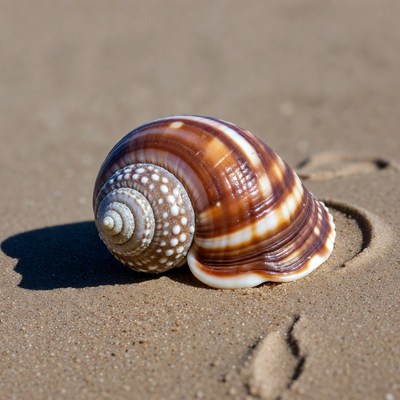 Colorful Seashell on Sandy Beach