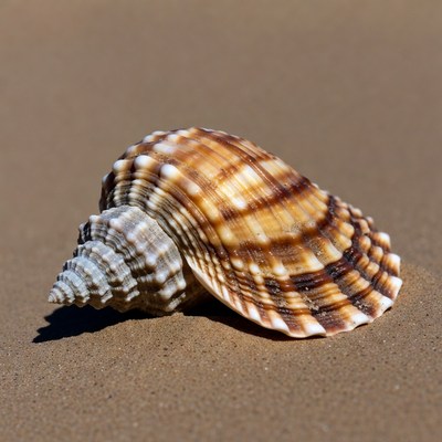 Large Conch Seashell on Sand