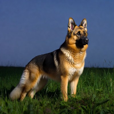German Shepherd standing in grass