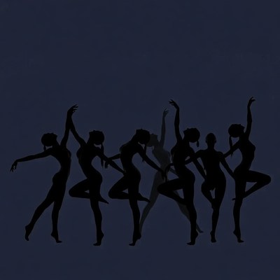 Silhouette of Dancing Women