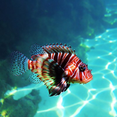 Lionfish swimming underwater