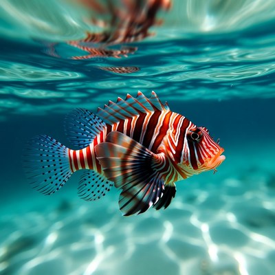 Colorful Lionfish Underwater
