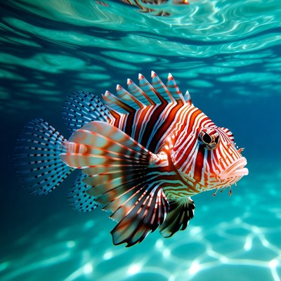 Lionfish swimming underwater