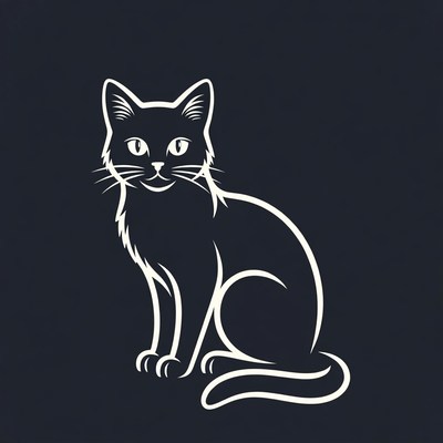 Black cat silhouette illustration