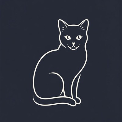 Black silhouette cat illustration