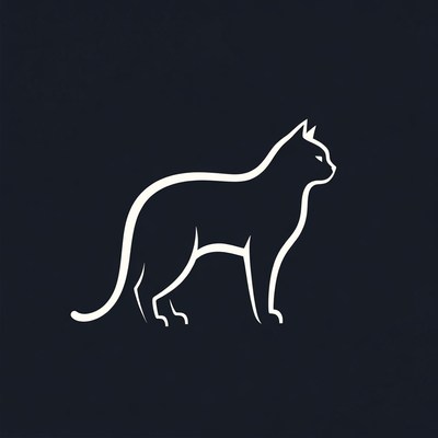 Black silhouette cat illustration