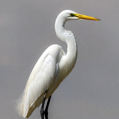 White Heron with Yellow Bill