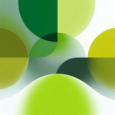 Abstract Green Overlapping Circles
