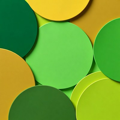 Green and Yellow Circles Overlapping