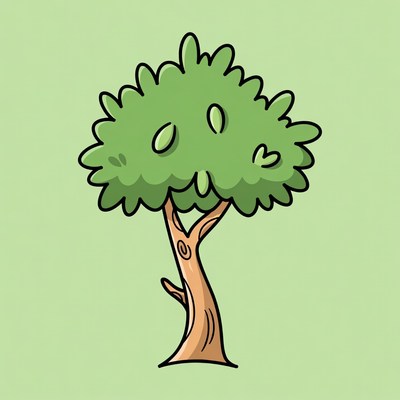 Cartoon Tree with Avocados