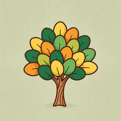 Colorful autumn tree illustration