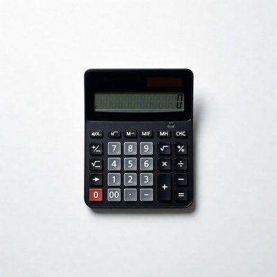 Black calculator on white background