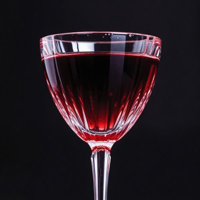 Red cocktail in crystal glass