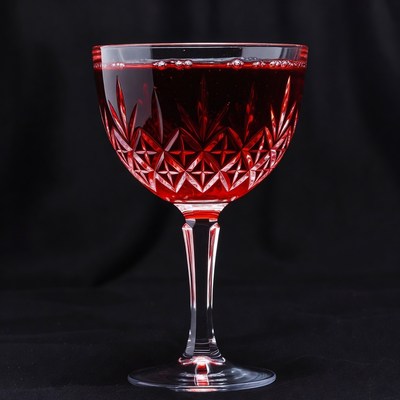 Red Wine in Cut Glass Goblet