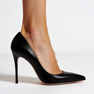 Woman's foot in black high heel