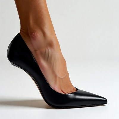 Woman's foot in black high heel
