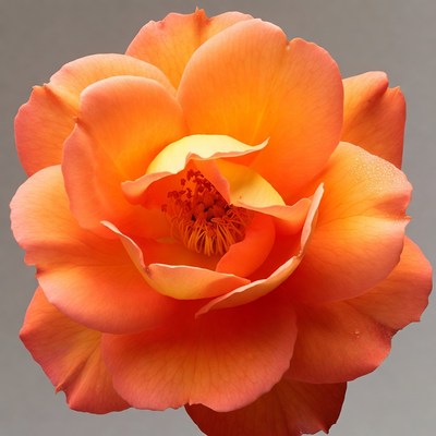 Orange Rose with Dewdrops