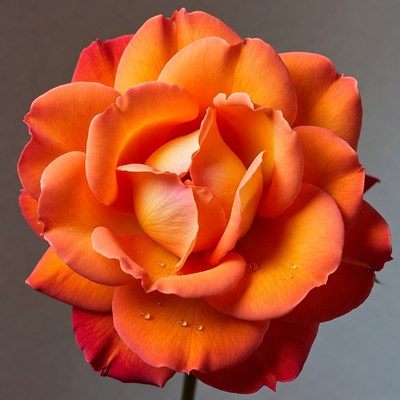 Orange Rose with Water Droplets